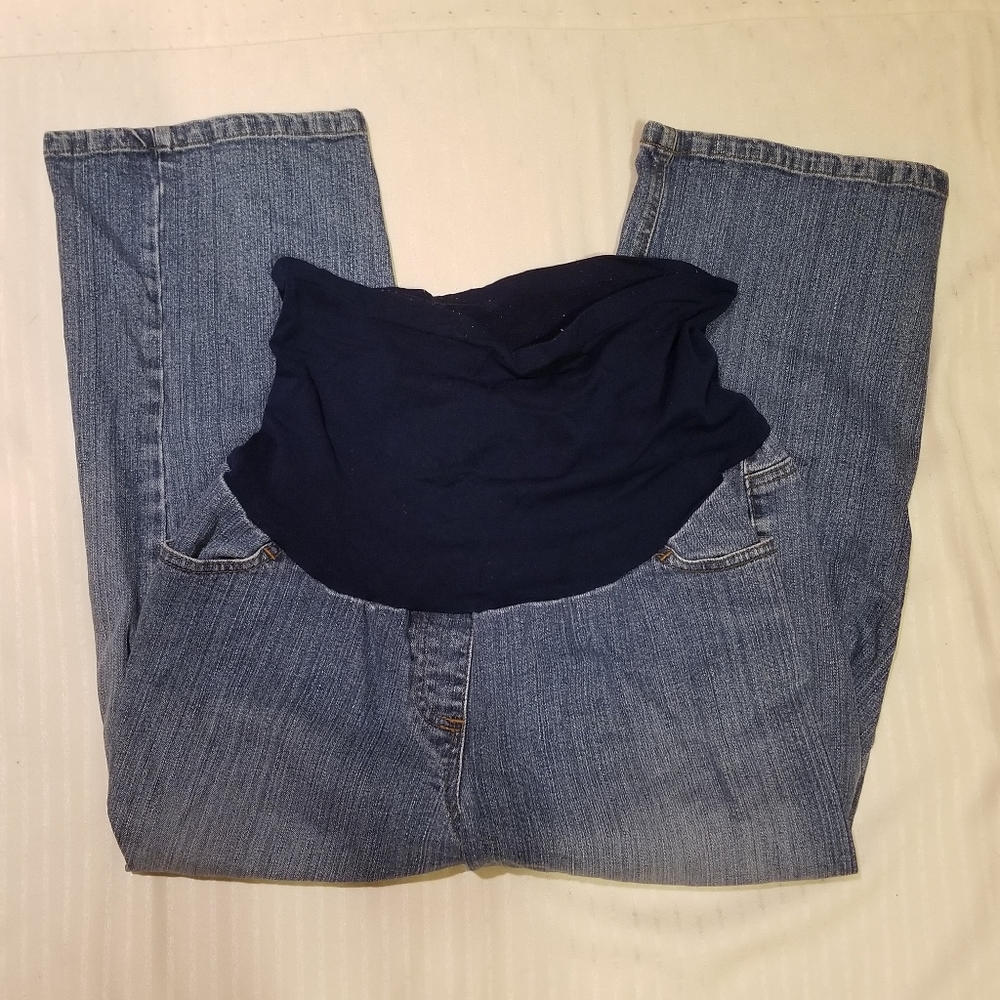 Motherhood Maternity Light Wash Jean Capris Sz L